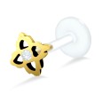 Bezel Set Stone Flower Shaped labret Silver LA-72